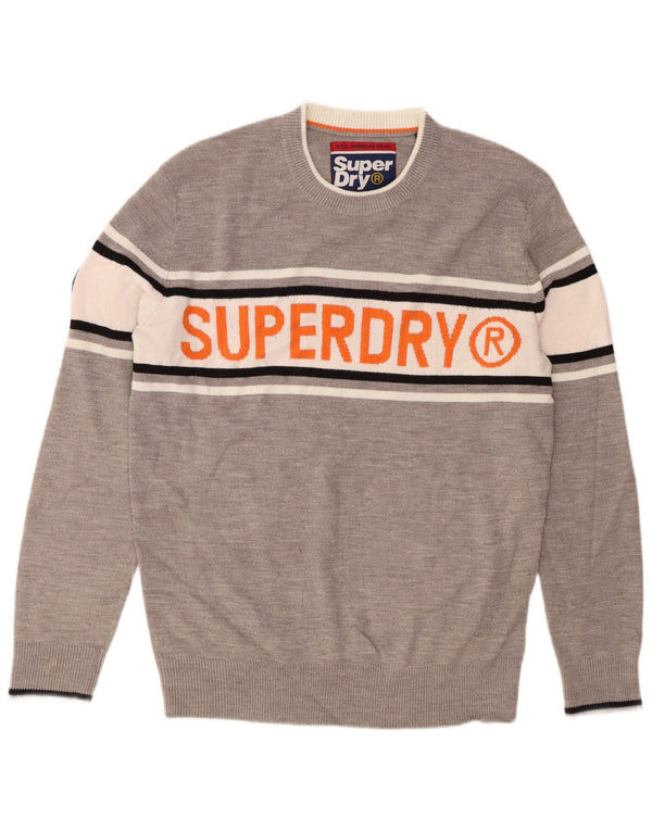Suéter masculino Superdry com gola redonda e gola redonda XL cinza colorblock acrílico