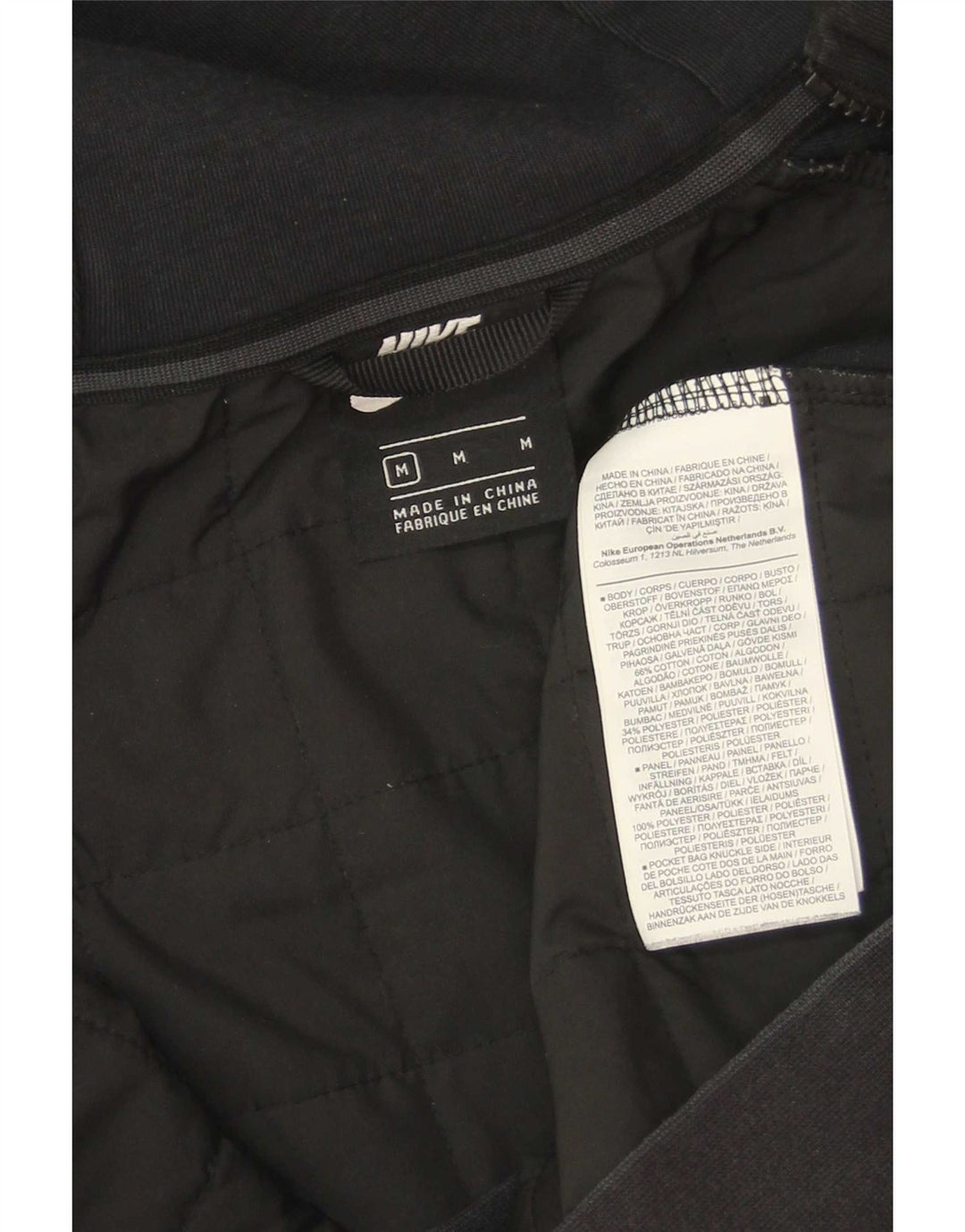 Suéter Nike masculino com capuz e zíper médio preto algodão
