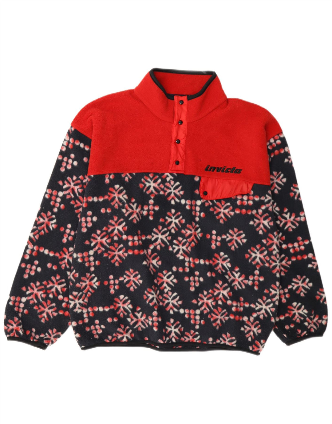 Suéter masculino de lã com gola redonda Invicta médio floral multicolorido