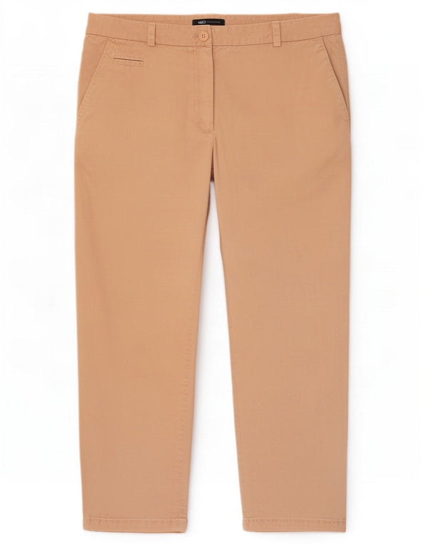Calça Chino Cônica Feminina Marks & Spencer Reino Unido 18 XL W36 L26 Algodão Rosa