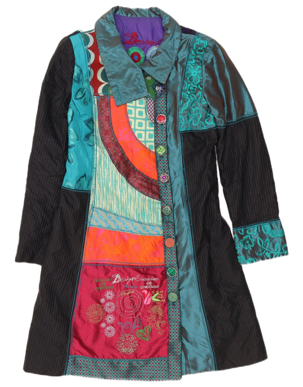 Sobretudo gráfico feminino Desigual EU 40 médio patchwork multicolorido