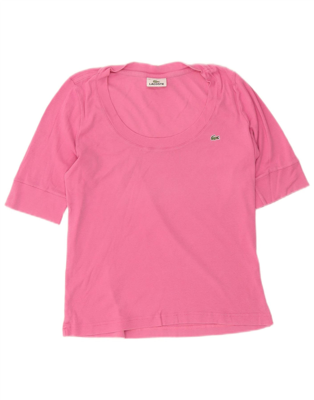 Camiseta feminina Lacoste tamanho superior 44 grande algodão rosa