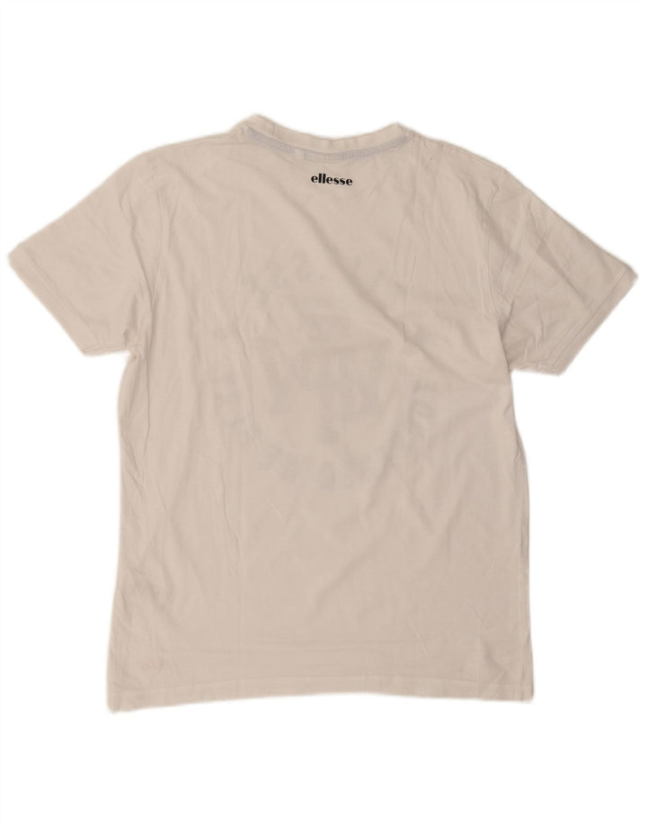 Camiseta feminina Ellesse com estampa gráfica UK 14 algodão branco médio