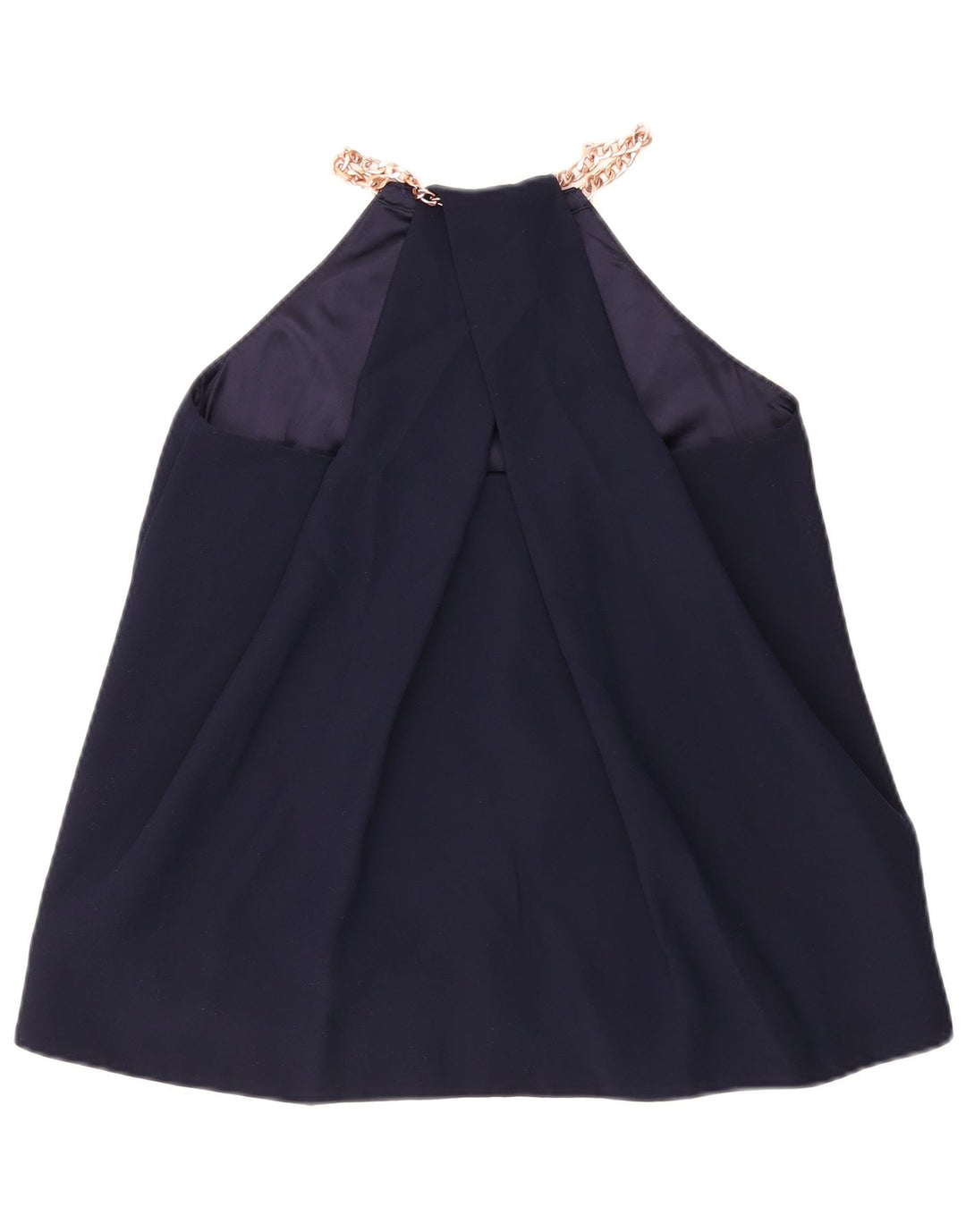 Camisola feminina Ted Baker tamanho 2 pequeno poliéster azul marinho