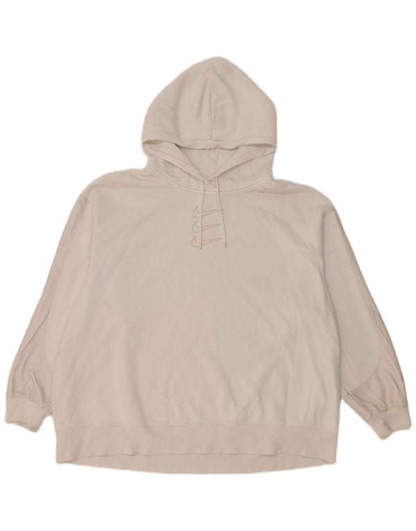 Jumper com capuz Nike feminino gráfico oversized UK 20 2XL algodão branco