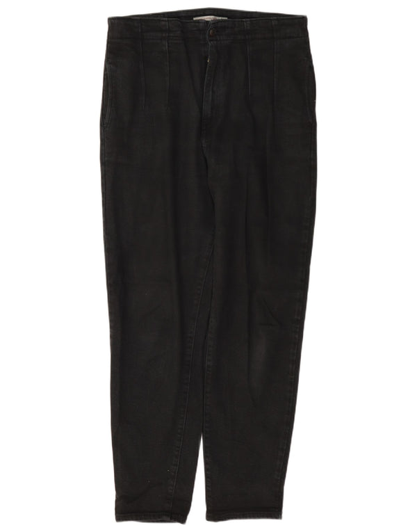 Jeans feminino Levi's cintura alta com pregas cônicas W28 L27 algodão preto