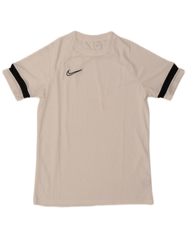 Nike Mens Dri Fit T-Shirt Top Large White Colourblock Polyester