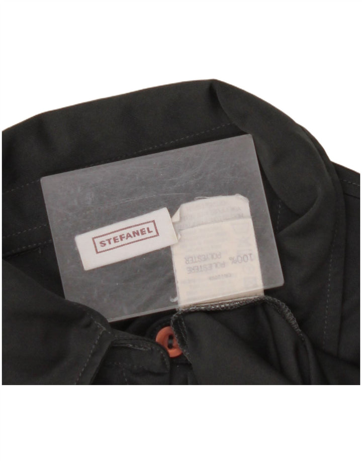 Blusa feminina STEFANEL Reino Unido 10 pequena preta poliéster