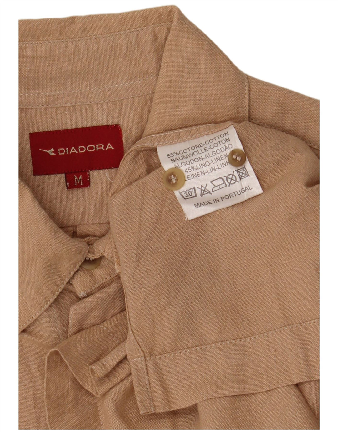 Camisa masculina de manga curta DIADORA algodão bege médio