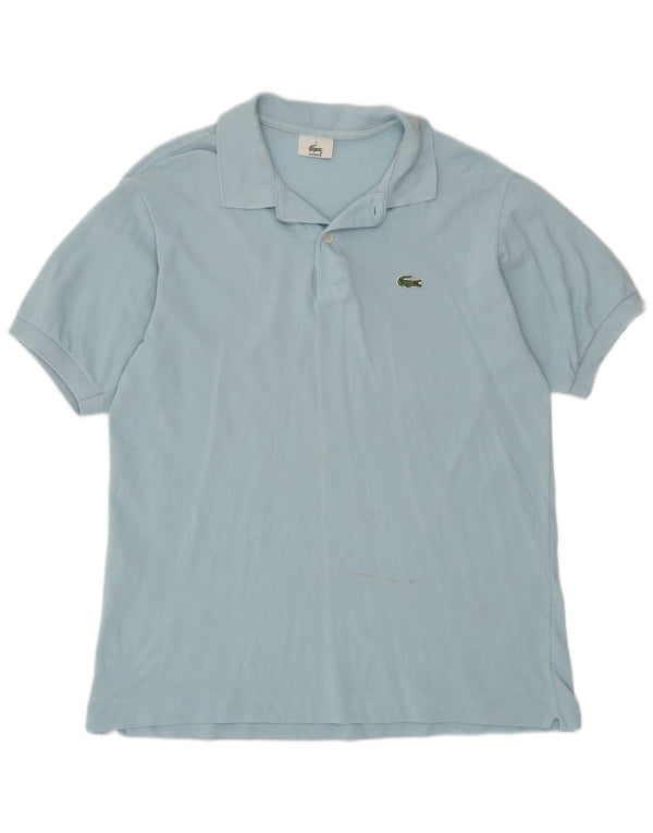 Camisa polo masculina Lacoste tamanho 4 algodão azul médio