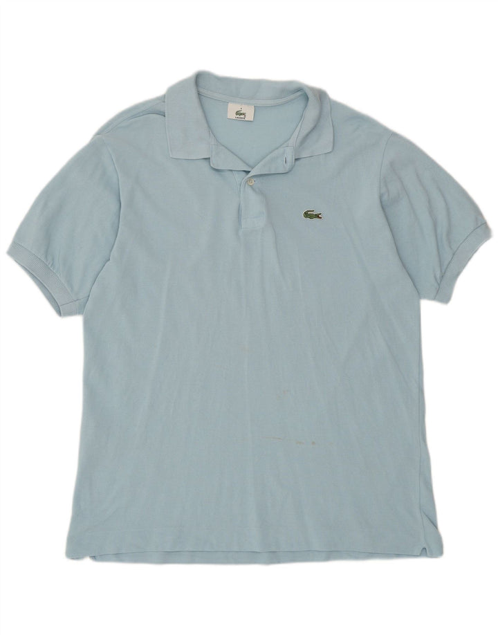 Camisa polo masculina Lacoste tamanho 4 algodão azul médio