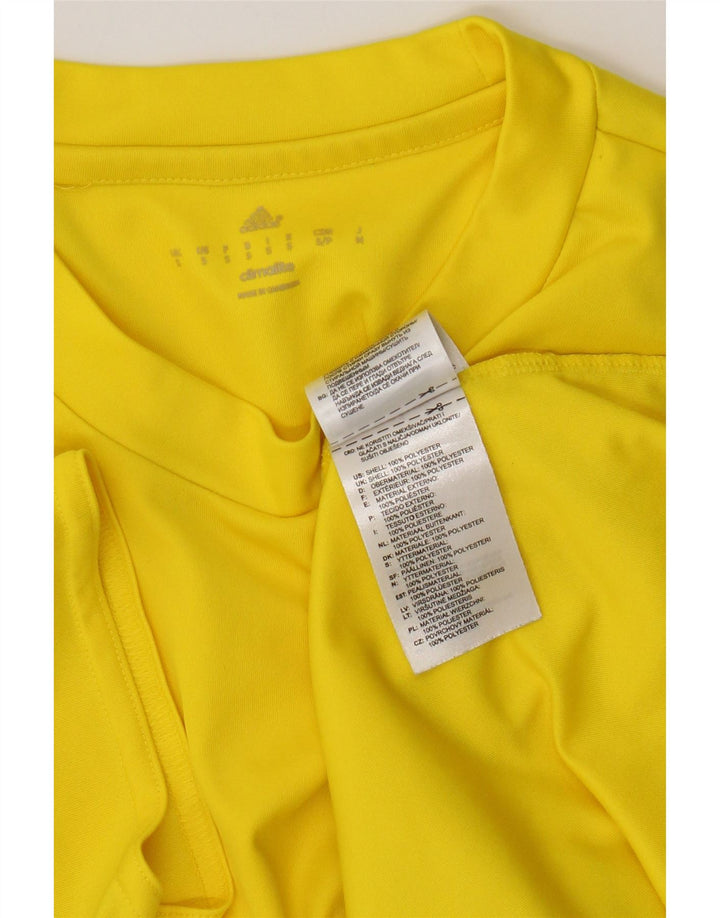Adidas Mens Climalite Camiseta Top Pequeno Poliéster Amarelo