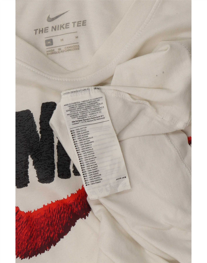 Camiseta Nike masculina gráfica Top médio algodão branco