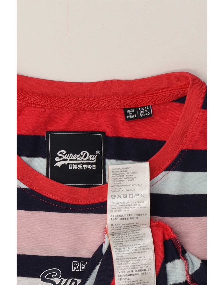 Camiseta feminina Superdry com estampa gráfica UK 12 listrada média multicolorida