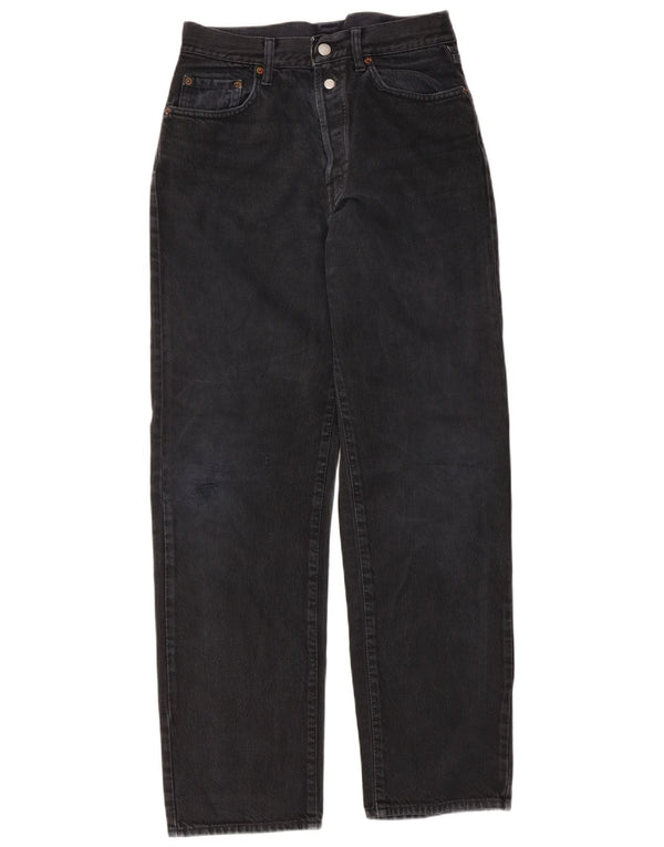 Replay Jeans feminino cintura alta cônico W28 L30 preto