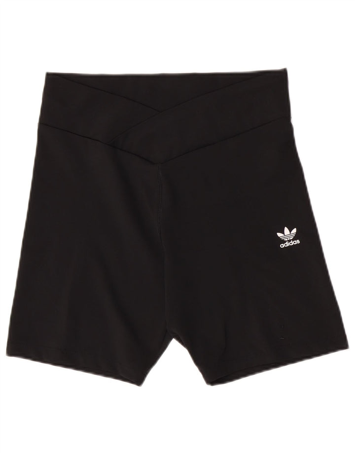 Shorts esportivos femininos Adidas UK 16/18 grande poliéster preto