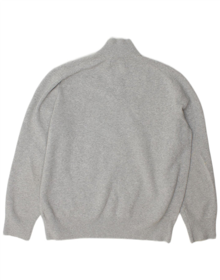 Suéter masculino Marks & Spencer com zíper e gola XL poliéster cinza