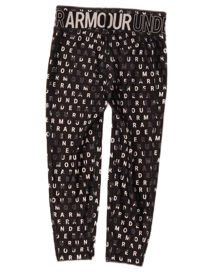 Under Armour Girls Graphic Leggings 7-8 anos pequeno poliéster preto