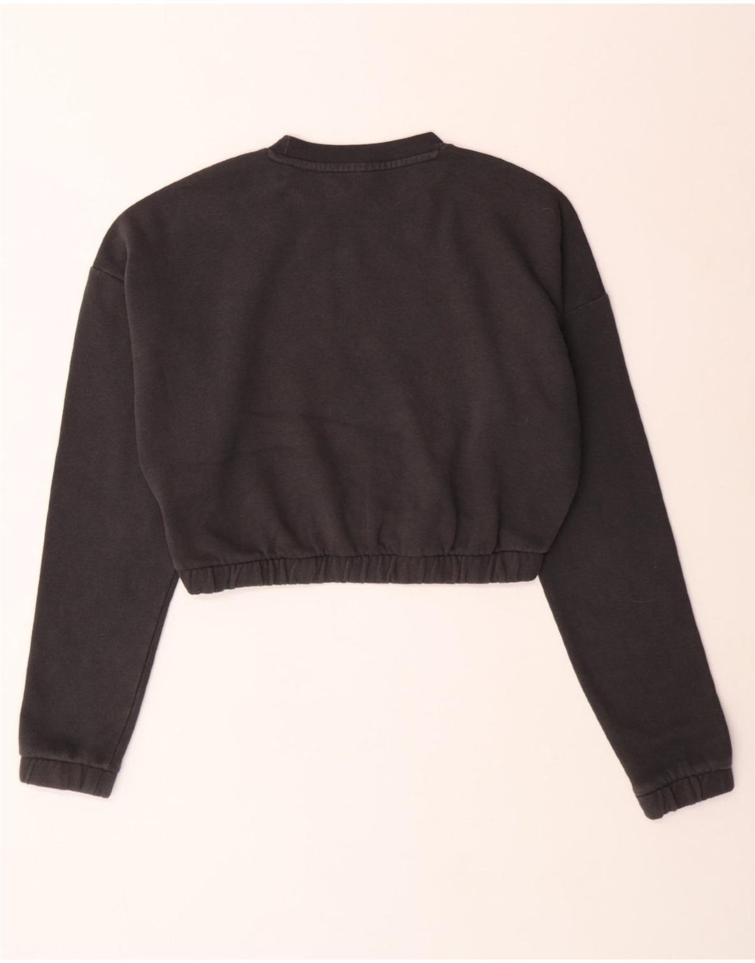 ADIDAS Womens Crop Oversized Sweatshirt Jumper UK 8/10 Pequeno Cinza Algodão