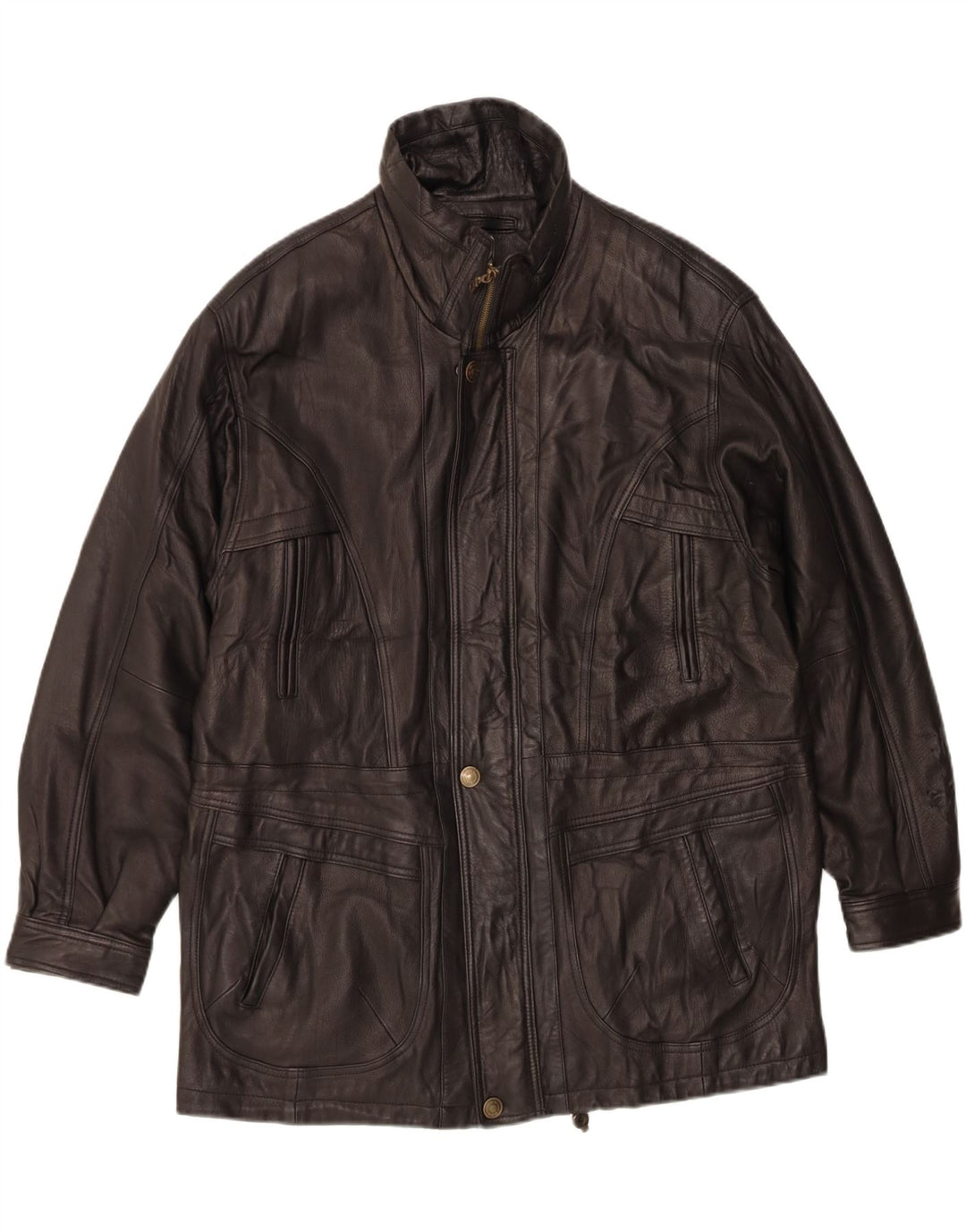 Jaqueta de couro masculina vintage IT 52 XL couro preto