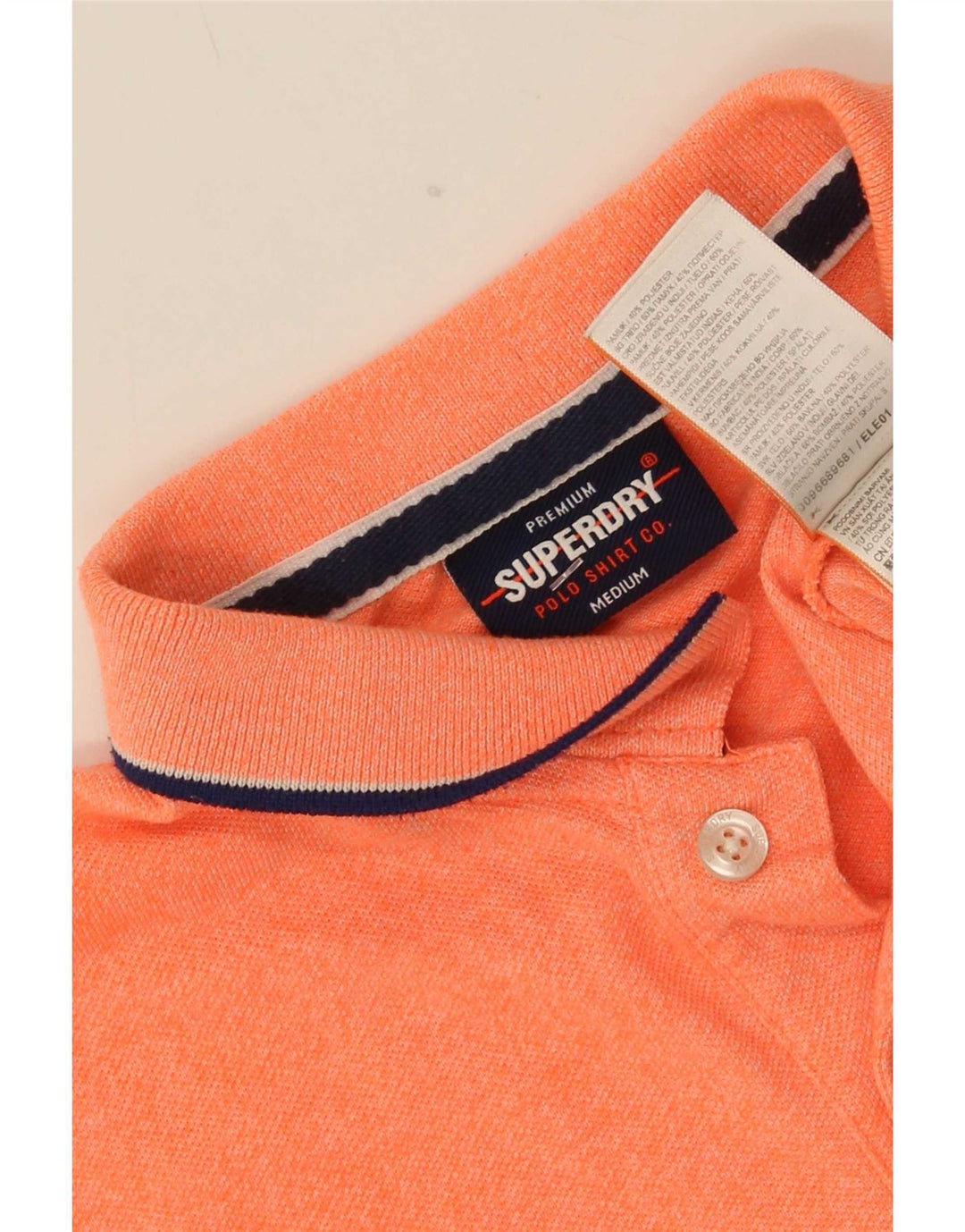 Camisa polo masculina Superdry médio algodão manchado laranja
