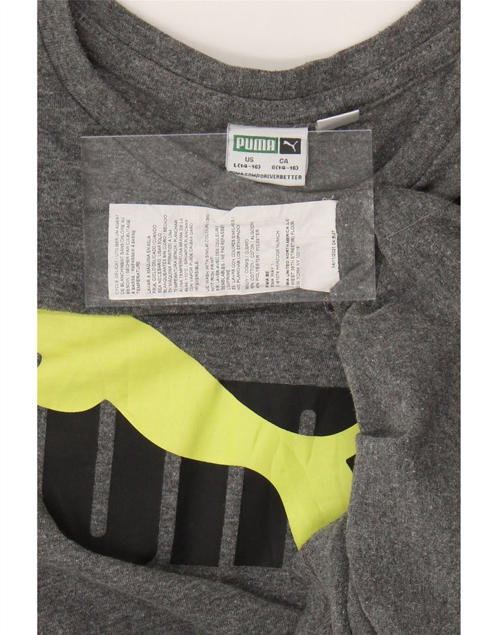 Camiseta PUMA Boys Graphic 14-15 Anos Grande Algodão Cinza