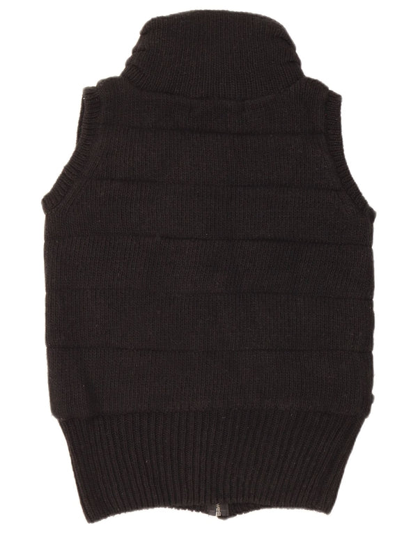 Zara Womens Knit Gilet UK 14 Médio Preto Acrílico