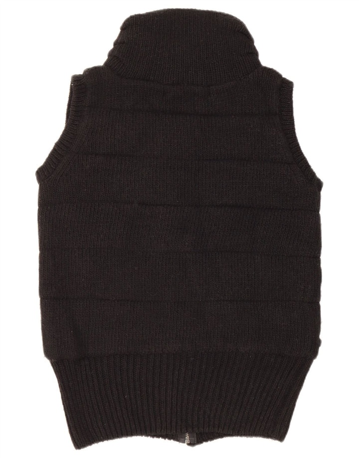Zara Womens Knit Gilet UK 14 Médio Preto Acrílico