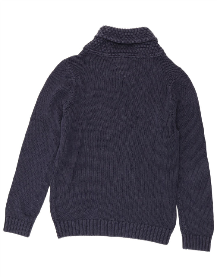 Suéter masculino Tommy Hilfiger com gola xale médio azul marinho