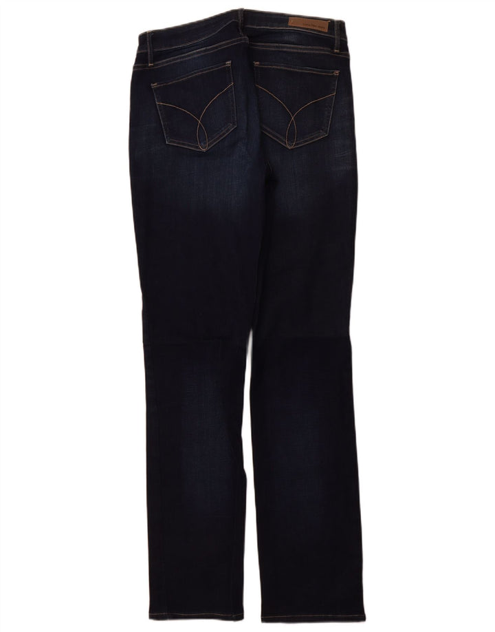 Calça jeans reta feminina Calvin Klein W29 L32 algodão azul marinho