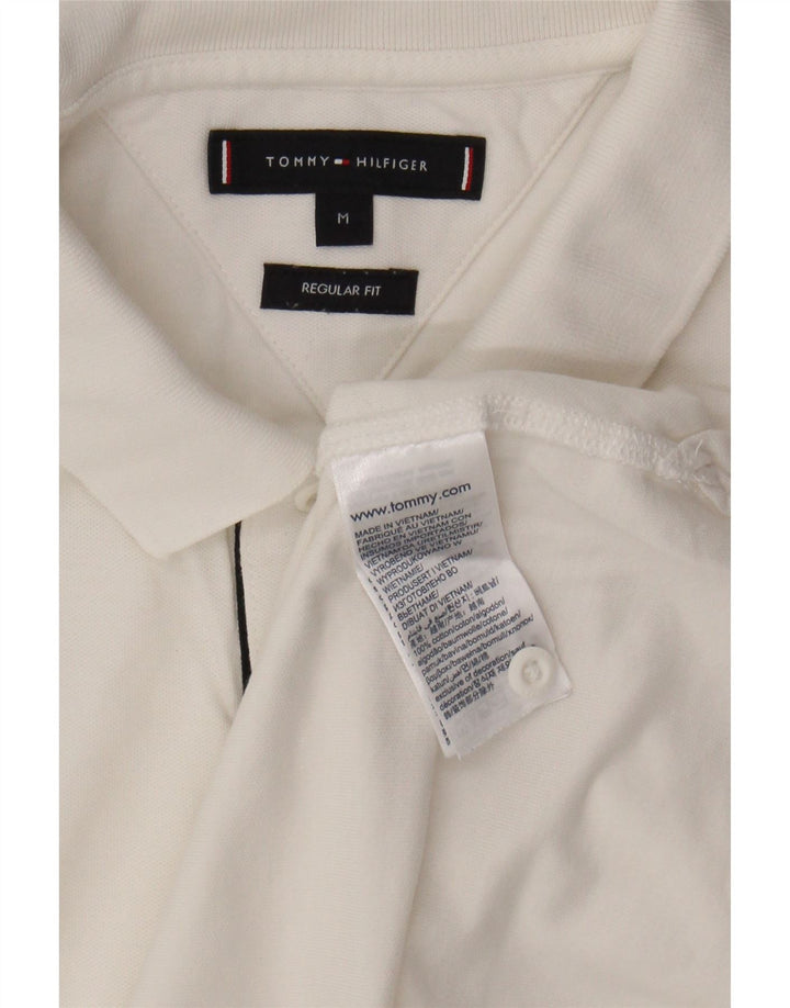 Camisa polo masculina TOMMY HILFIGER de ajuste regular médio algodão branco