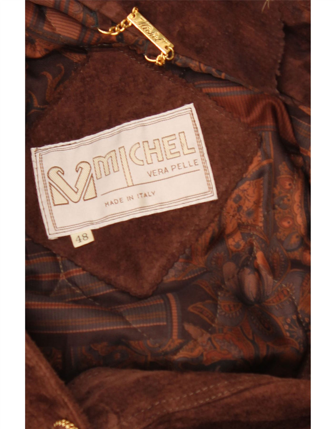 Casaco corta-vento feminino de camurça grande MICHEL IT 48 XL marrom