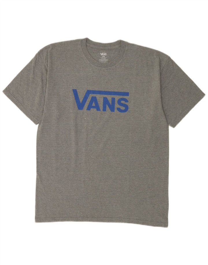 Camiseta Vans masculina gráfica grande algodão manchado cinza