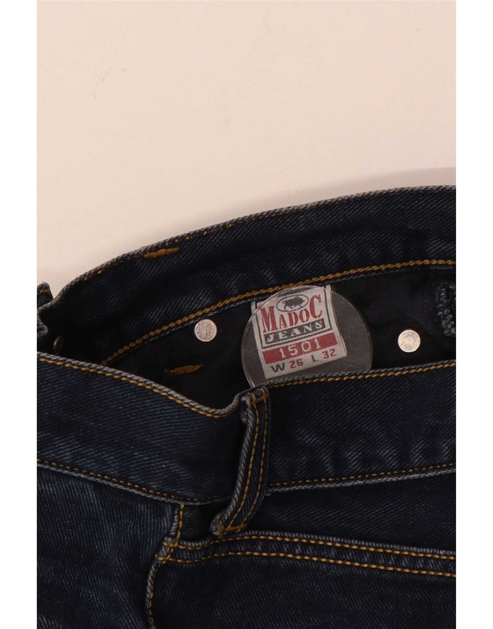 Jeans bootcut feminino vintage W26 L29 algodão azul marinho