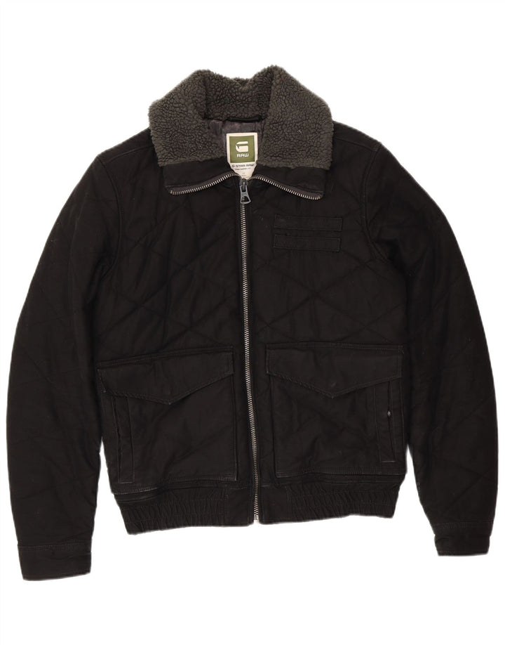 Jaqueta acolchoada masculina G-STAR UK 38 algodão preto médio