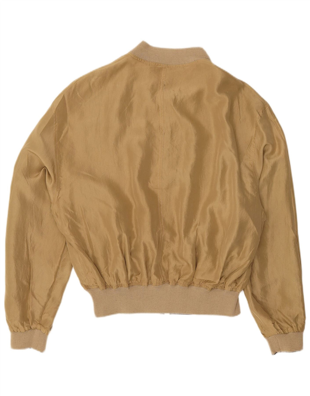 Jaqueta bomber reversível masculina VINTAGE IT 54 2XL seda bege