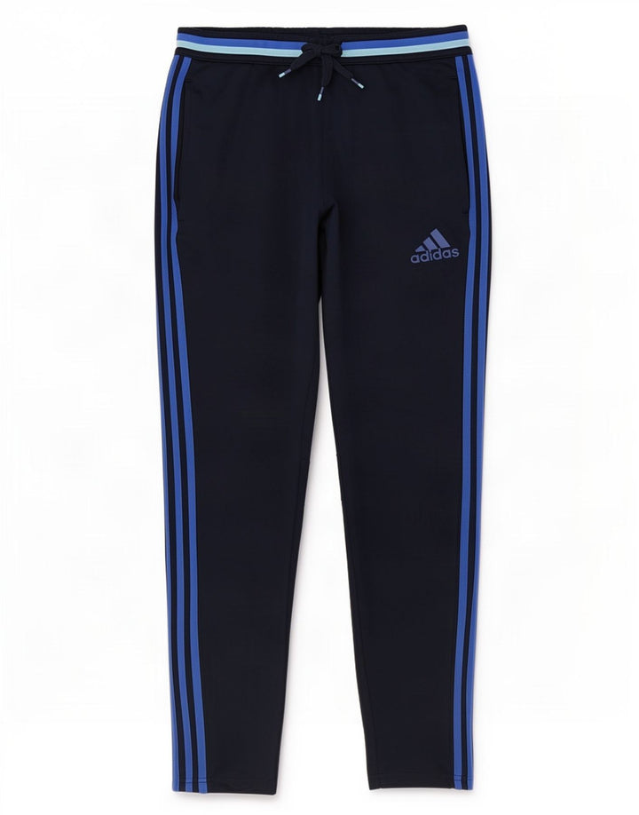 Calça de treino masculina Adidas Climacool pequena azul marinho poliéster