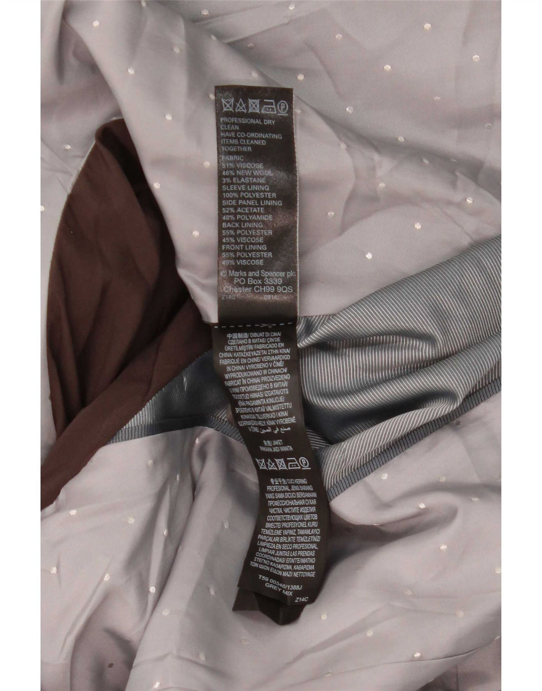 Jaqueta blazer feminina Marks & Spencer com 1 botão Reino Unido 18 XL cinza viscose