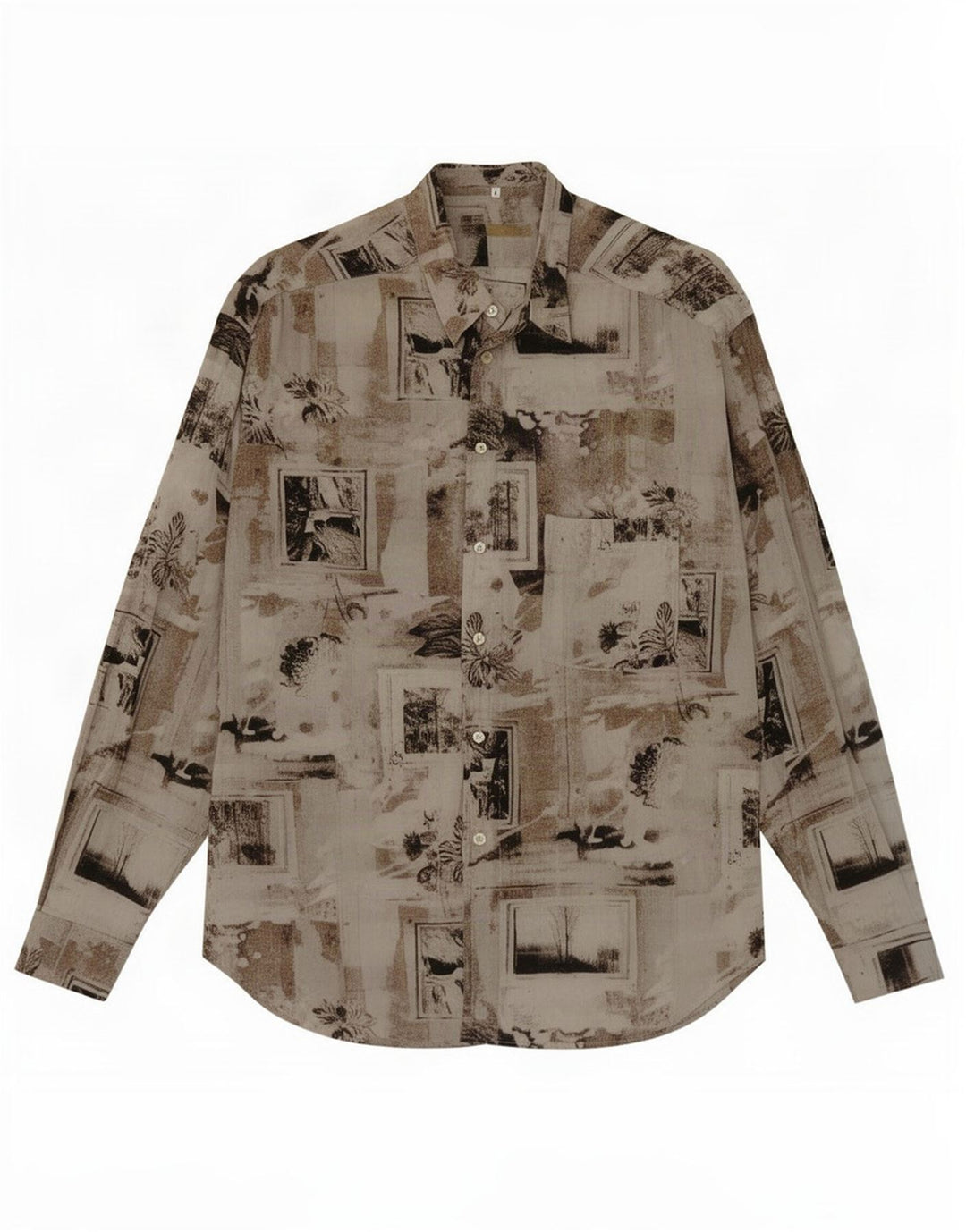 Camisa masculina vintage grande floral multicolorida