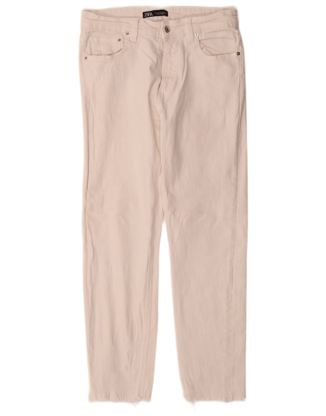 ZARA Mens Slim Jeans EU 42 Grande W32 L28 Algodão Branco