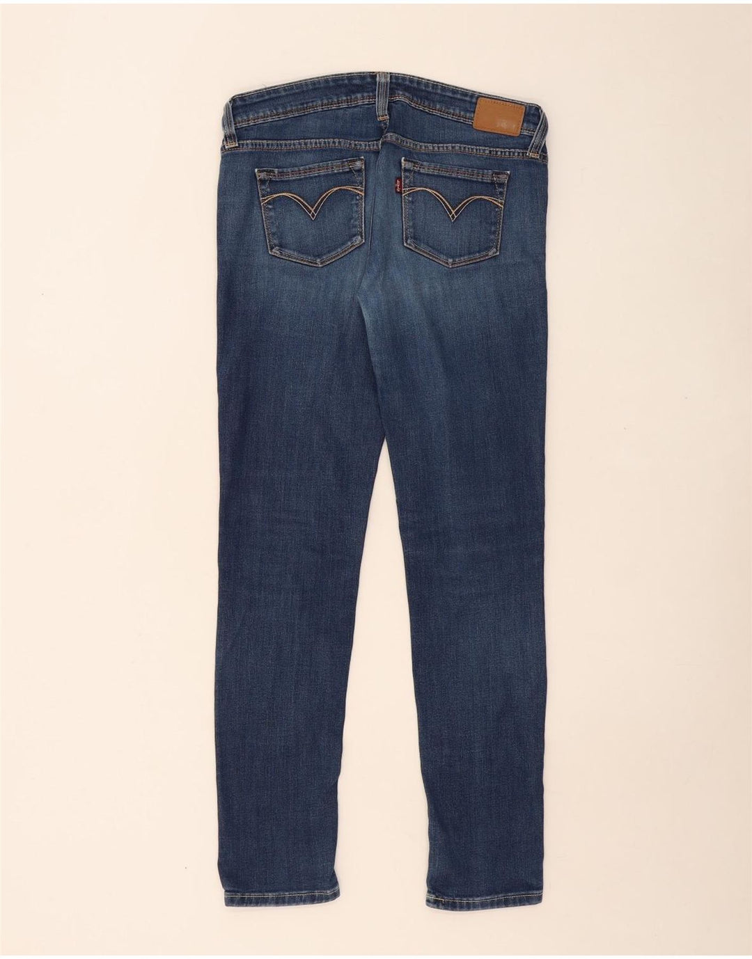 Calça jeans skinny feminina com curva leve e cintura baixa da LEVI'S W29 L32 algodão azul