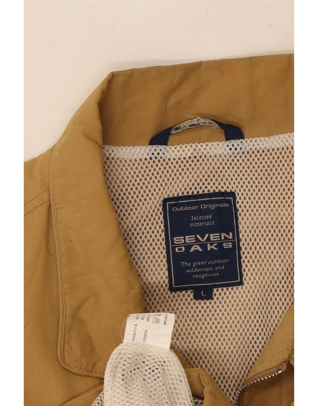 SEVEN 7 Mens Utility Gilet UK 40 Grande Algodão Bege