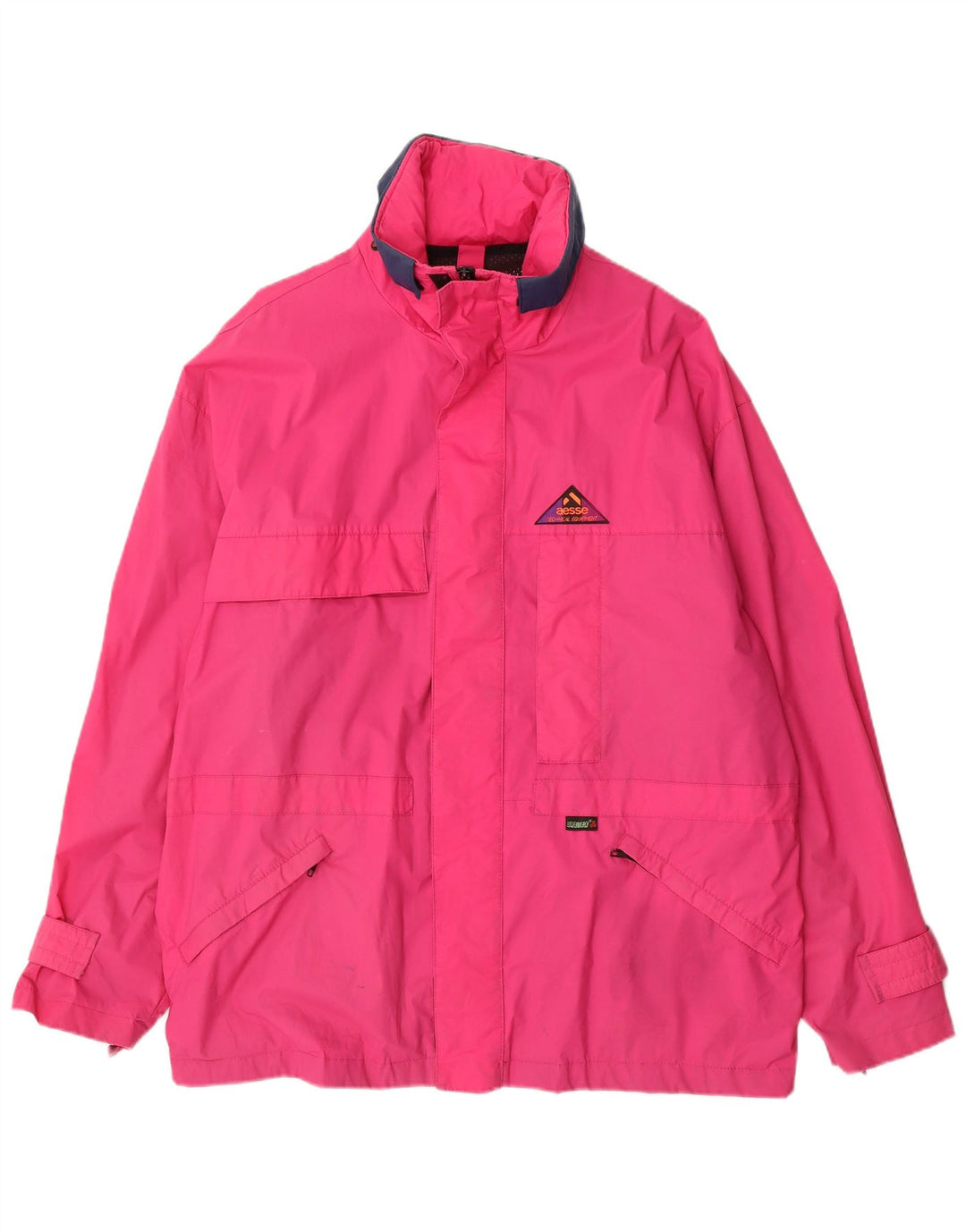 Jaqueta corta-vento masculina Aesse UK 40 grande poliamida colorblock rosa