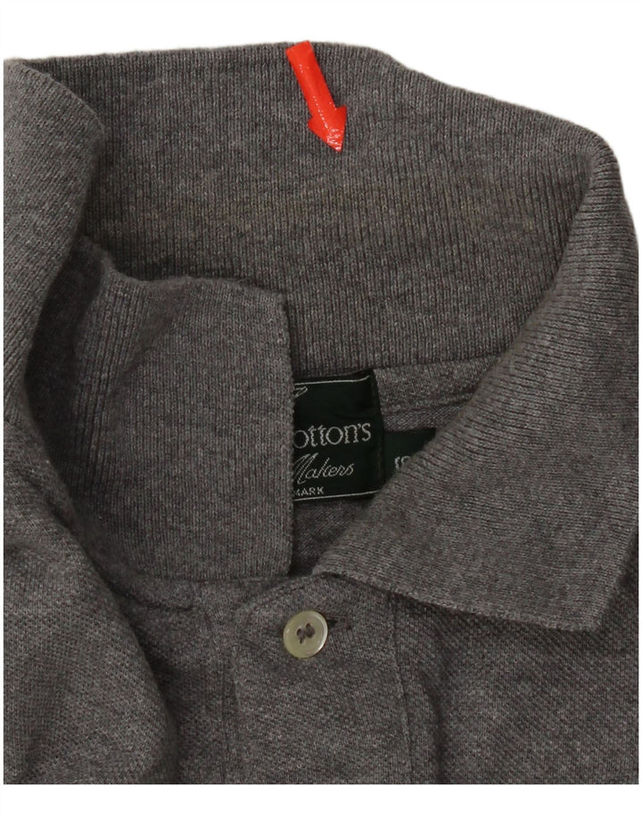 Camisa pólo masculina Henry Cottons pequena cinza algodão