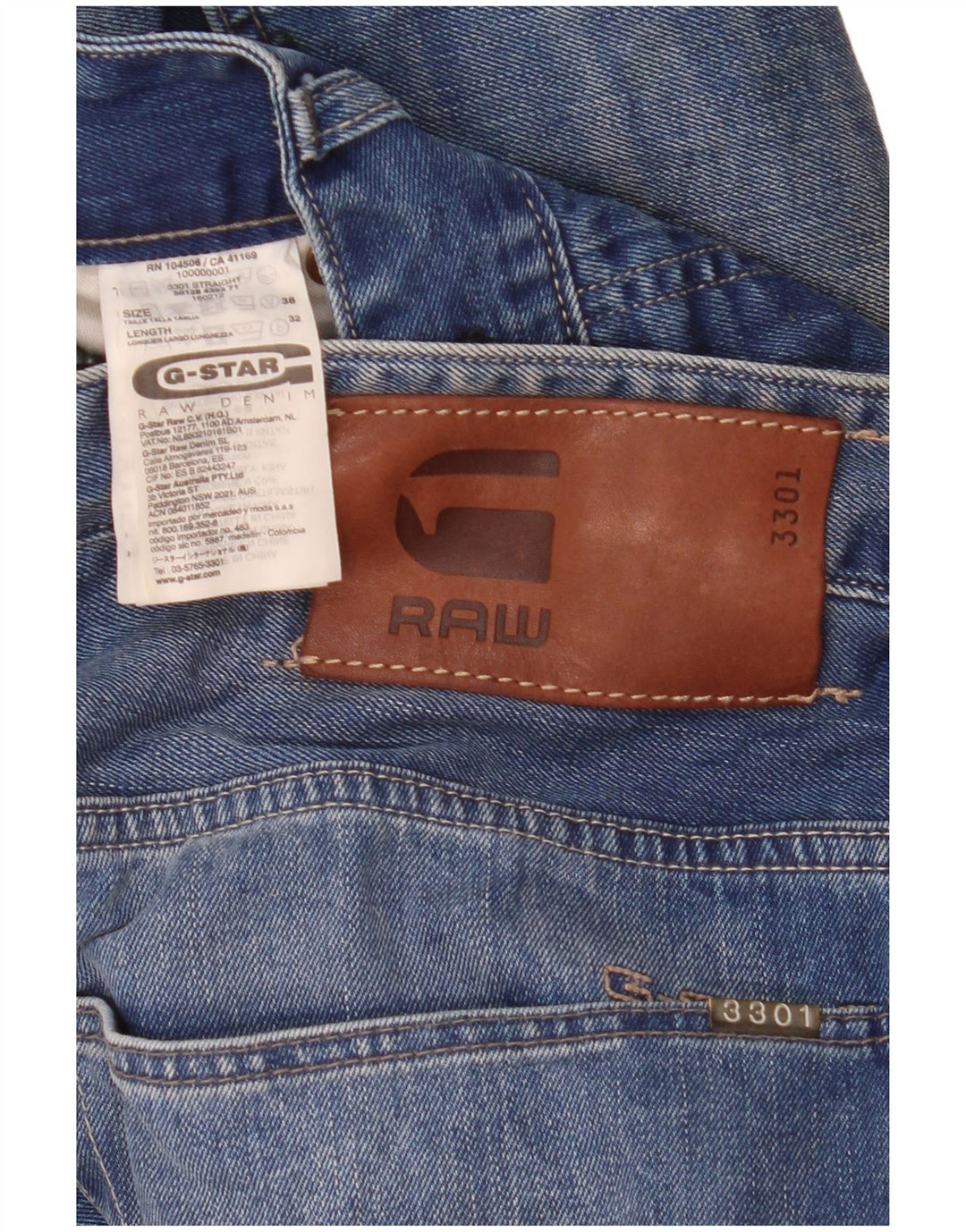 G-Star Masculino Slim Jeans W38 L32 Azul Algodão