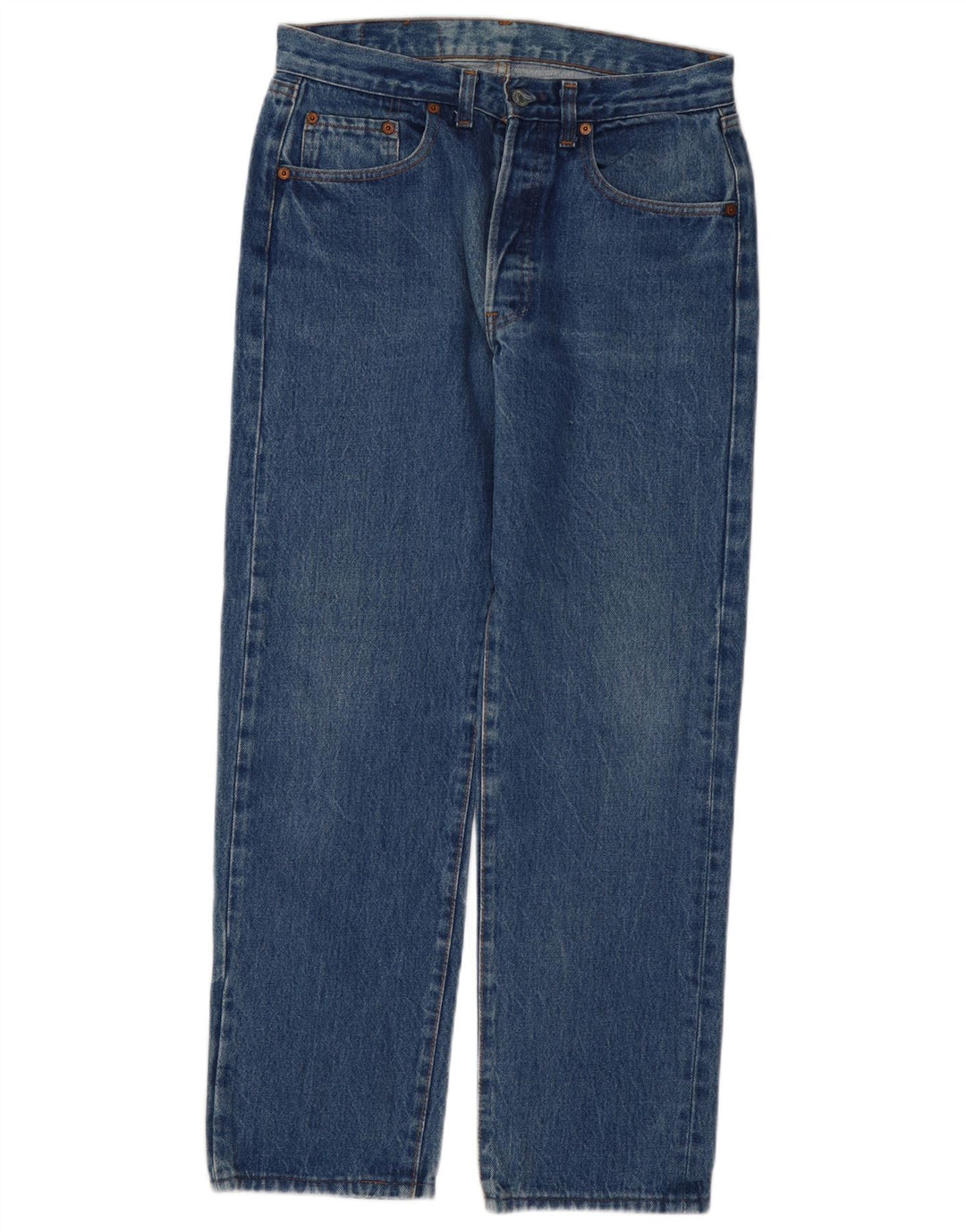 Levi's Masculino 501 Straight Jeans W32 L28 Azul Algodão