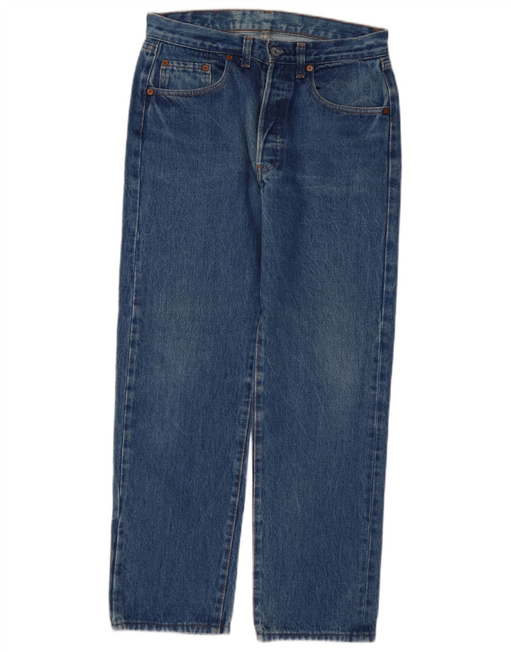 Levi's Masculino 501 Straight Jeans W32 L28 Azul Algodão