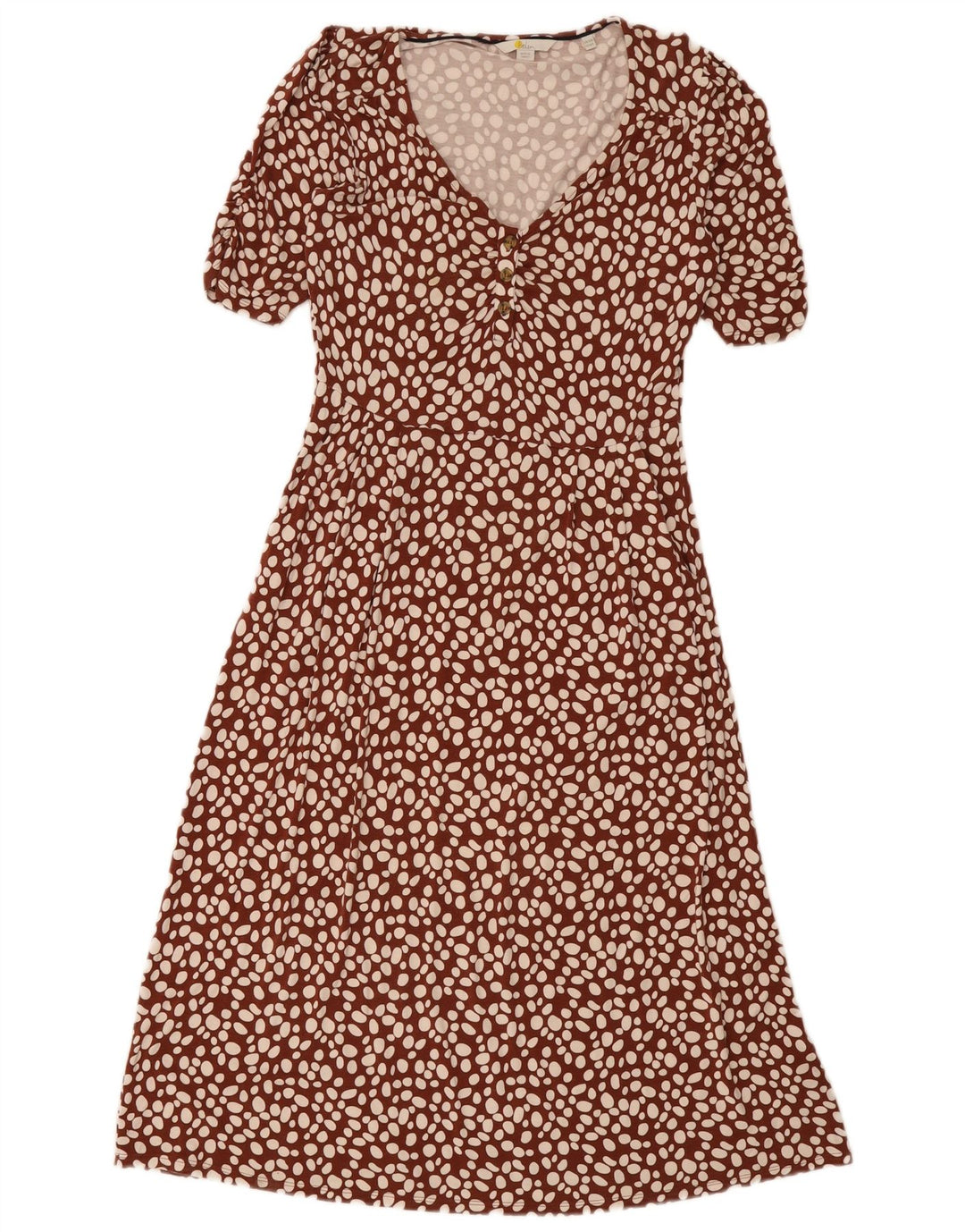 Vestido maxi feminino Boden Reino Unido 12 marrom médio manchado