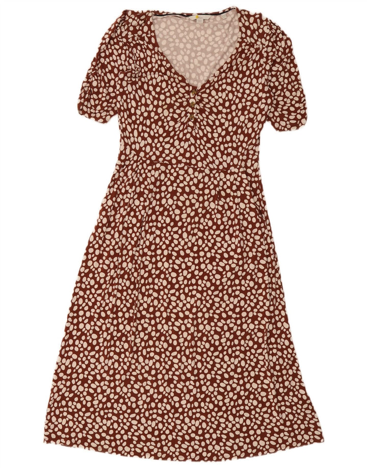 Vestido maxi feminino Boden Reino Unido 12 marrom médio manchado