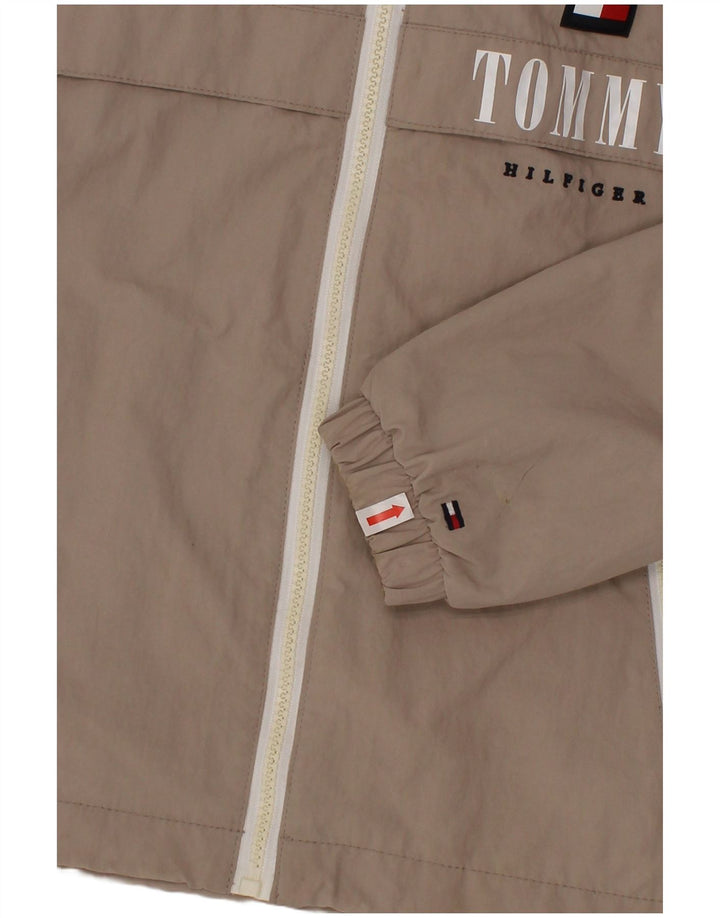 Jaqueta de chuva com capuz gráfico Tommy Hilfiger Boys 6-7 anos cinza poliamida